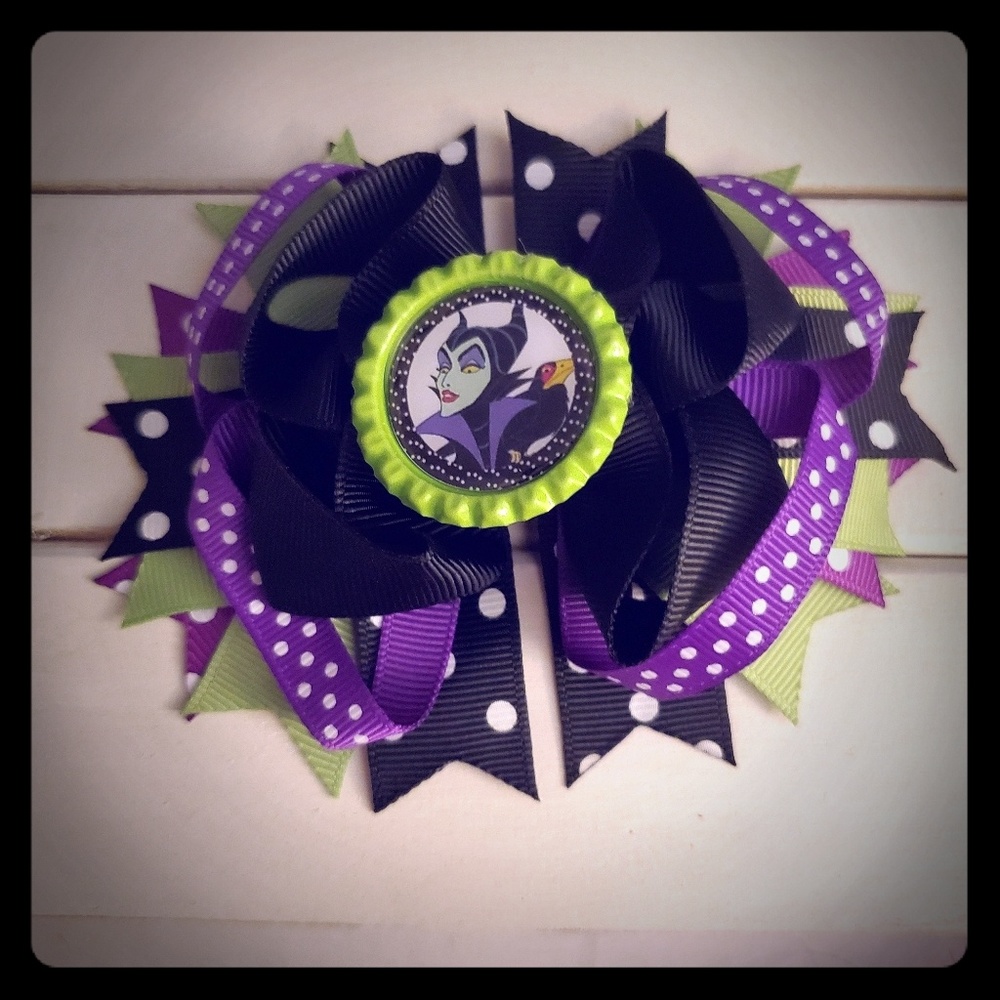 New boutique 4.5 inch maleficent bow